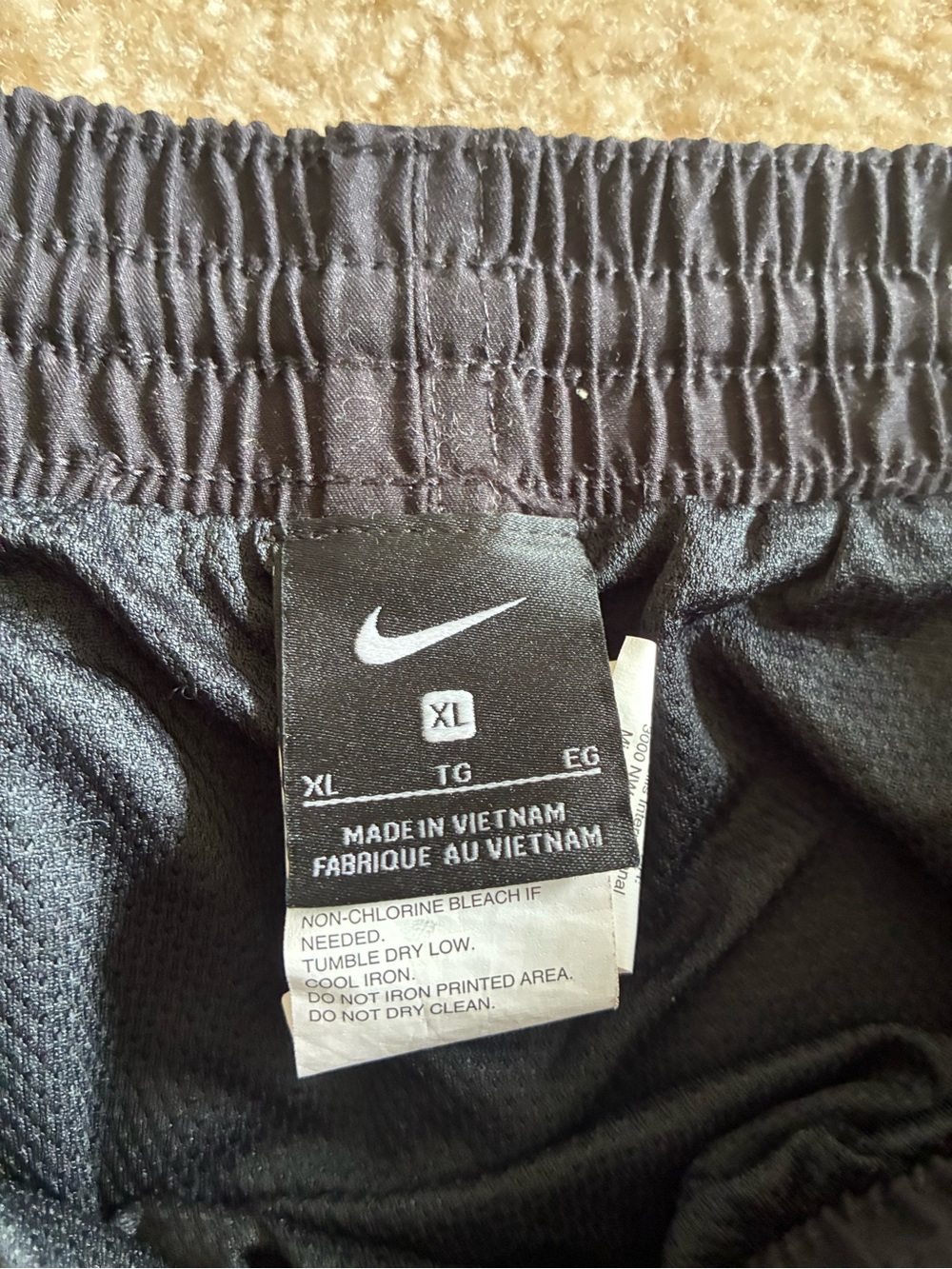 Nike Black Shorts with Red and White Diagonal Logo - Picture 4 of 4